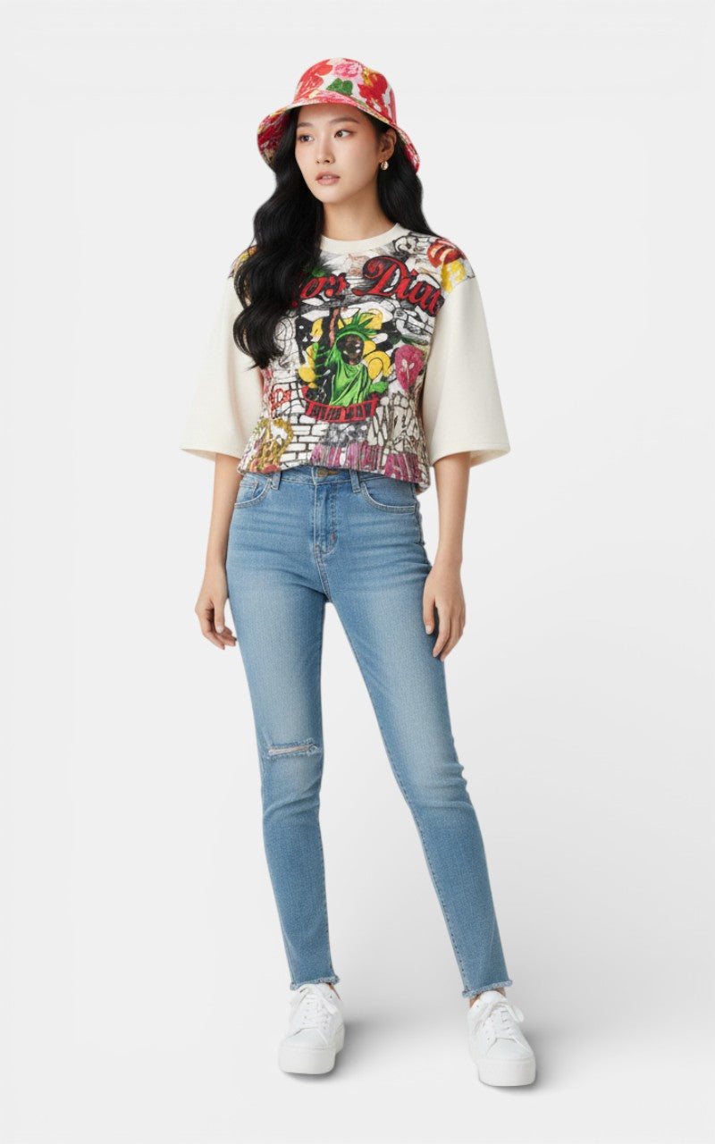 Urban Graffiti Oversized Long Sleeve Tee