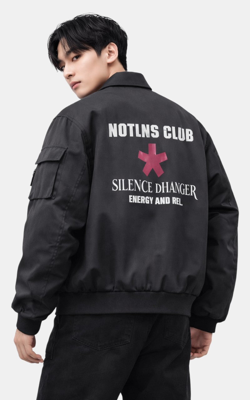 Retro Letter Print Denim Work Jacket