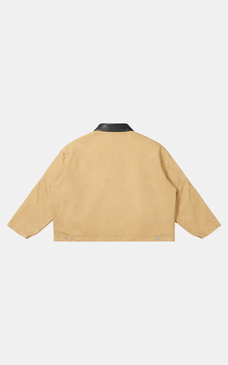 Vintage Splice Leather Collar Cargo Jacket – Cityboy Techwear Streetwear